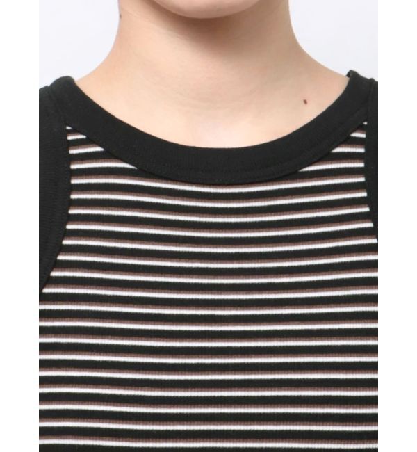 Ungrid「【WEB限定】ボーダーアメスリタンクトップ」|タンクトップ|