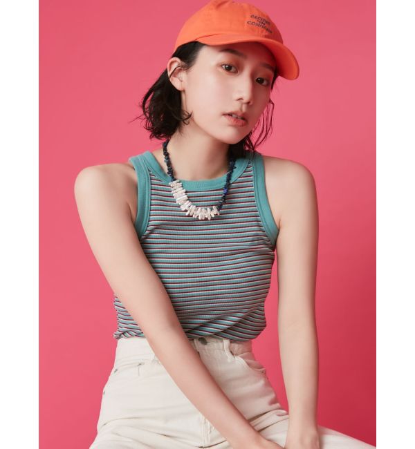 Ungrid「【WEB限定】ボーダーアメスリタンクトップ」|タンクトップ|