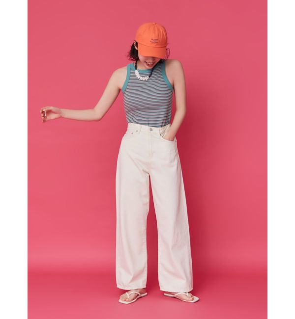 Ungrid「【WEB限定】ボーダーアメスリタンクトップ」|タンクトップ|