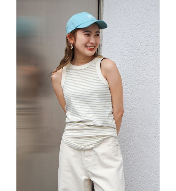 Ungrid「【WEB限定】ボーダーアメスリタンクトップ」|タンクトップ|