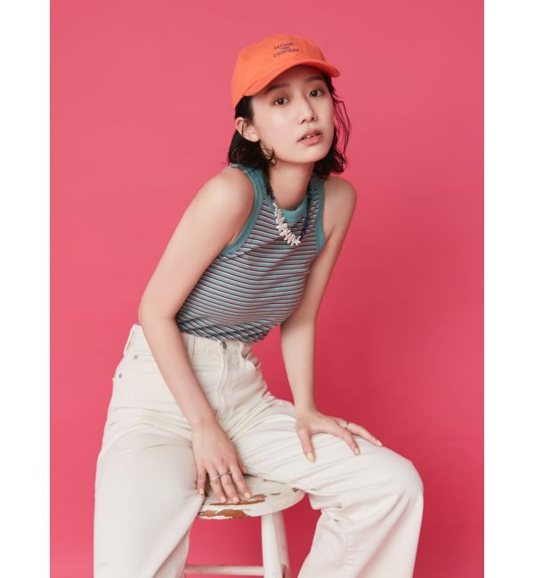 Ungrid「【WEB限定】ボーダーアメスリタンクトップ」|タンクトップ|グリーン