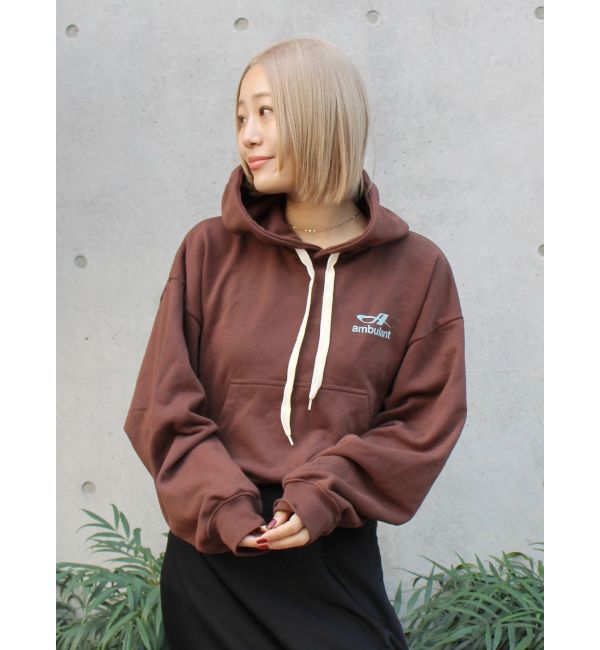 Ungrid「【WEB限定】ショートロゴプリントパーカー」|パーカー|ブラウン