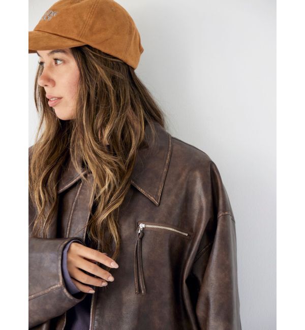 Ungrid「ルーズシルエットフェイクレザーブルゾン」|ブルゾン・スタジャン|