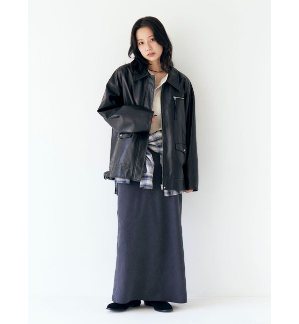 Ungrid「ルーズシルエットフェイクレザーブルゾン」|ブルゾン・スタジャン|