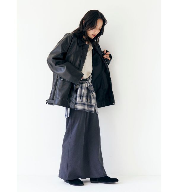 Ungrid「ルーズシルエットフェイクレザーブルゾン」|ブルゾン・スタジャン|