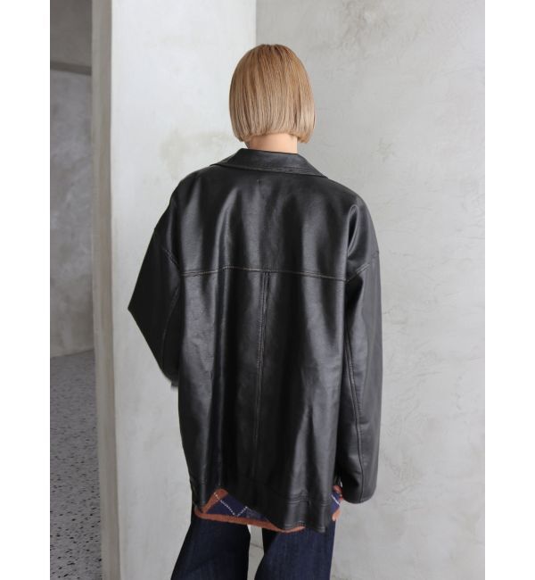 Ungrid「ルーズシルエットフェイクレザーブルゾン」|ブルゾン・スタジャン|