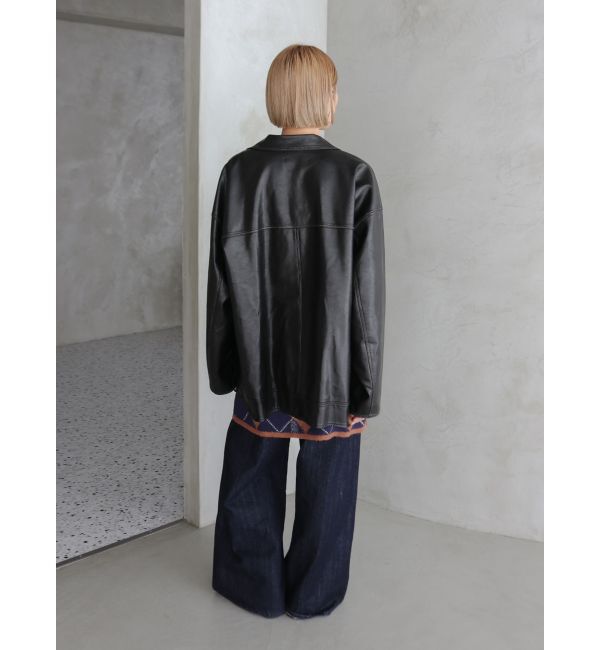 Ungrid「ルーズシルエットフェイクレザーブルゾン」|ブルゾン・スタジャン|