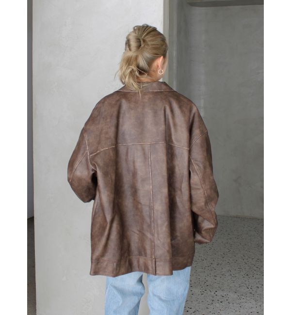 Ungrid「ルーズシルエットフェイクレザーブルゾン」|ブルゾン・スタジャン|