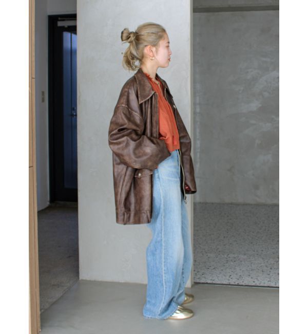 Ungrid「ルーズシルエットフェイクレザーブルゾン」|ブルゾン・スタジャン|