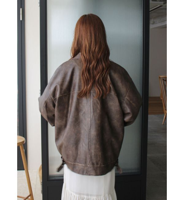Ungrid「ルーズシルエットフェイクレザーブルゾン」|ブルゾン・スタジャン|