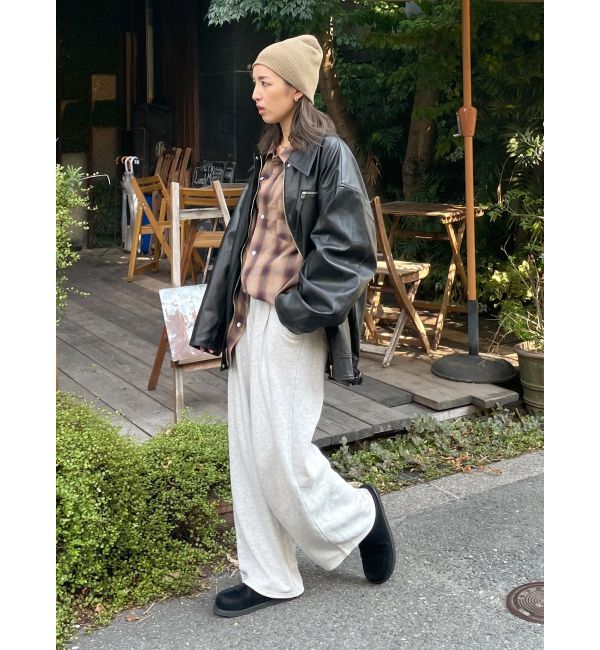 Ungrid「ルーズシルエットフェイクレザーブルゾン」|ブルゾン・スタジャン|