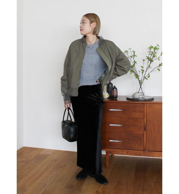 Ungrid「フィットベロアスカート」|スカート|