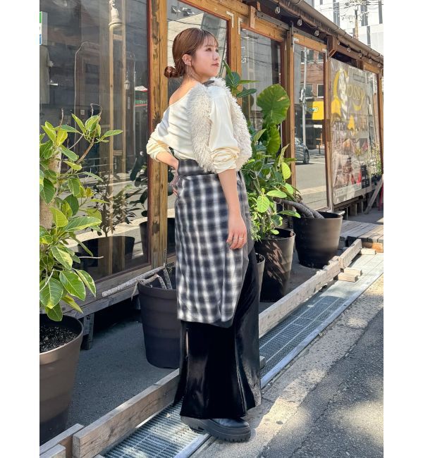 Ungrid「フィットベロアスカート」|スカート|