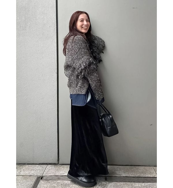 Ungrid「フィットベロアスカート」|スカート|