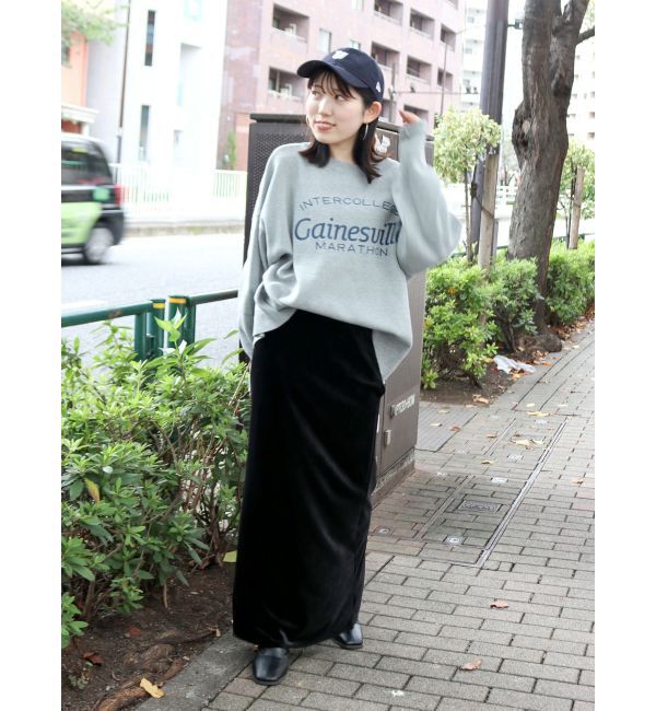 Ungrid「フィットベロアスカート」|スカート|