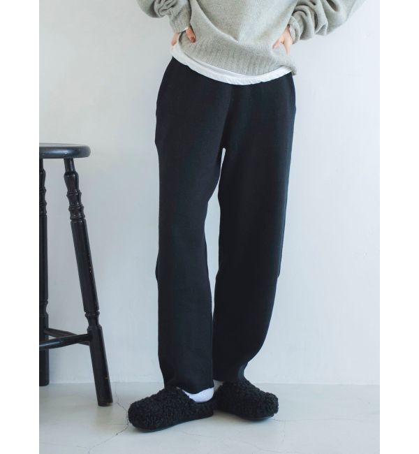 Ungrid「カシミヤ混ニットパンツ」|その他|ブラック