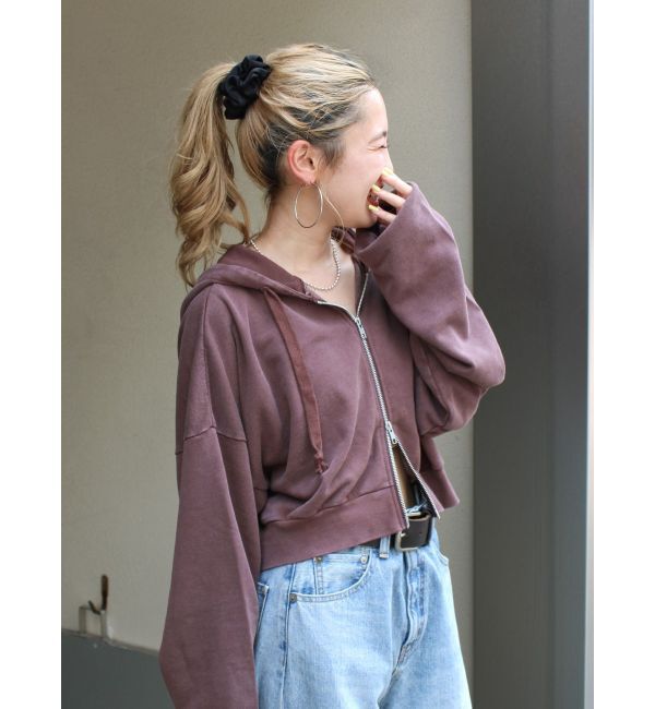 Ungrid「ダブルジップヴィンテージショートパーカー」|パーカー|