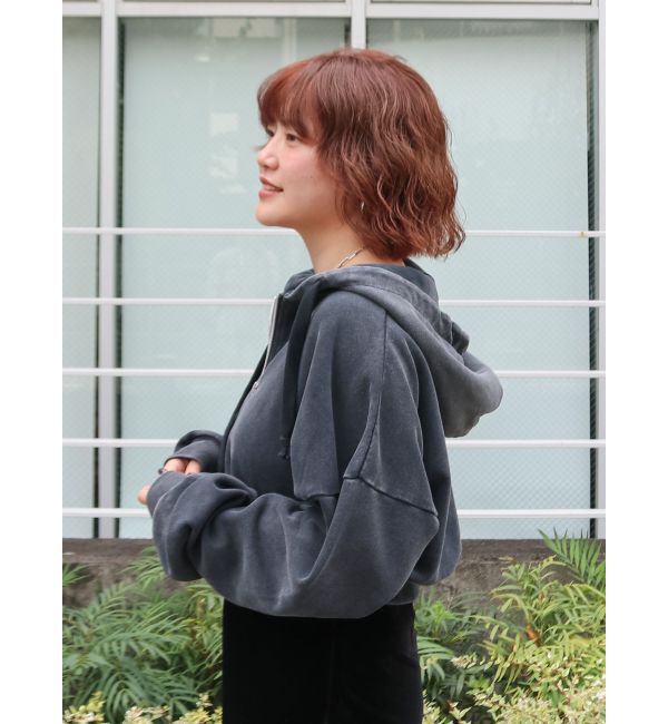 Ungrid「ダブルジップヴィンテージショートパーカー」|パーカー|