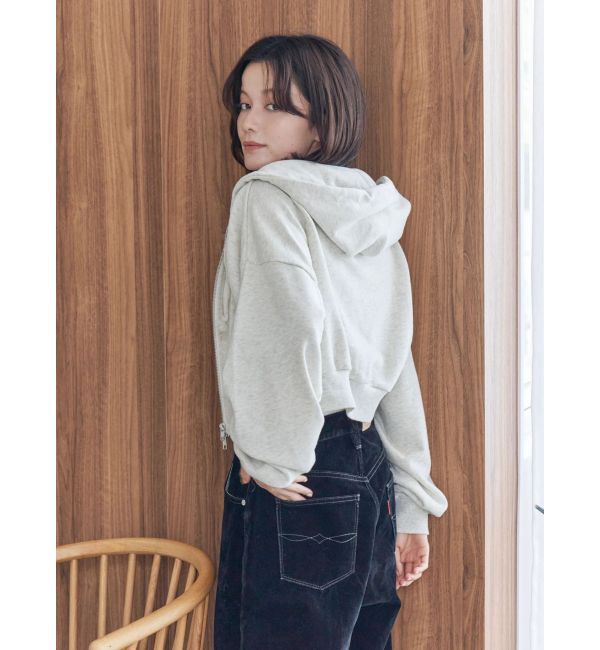 Ungrid「ダブルジップヴィンテージショートパーカー」|パーカー|
