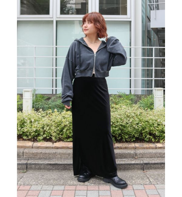 Ungrid「ダブルジップヴィンテージショートパーカー」|パーカー|