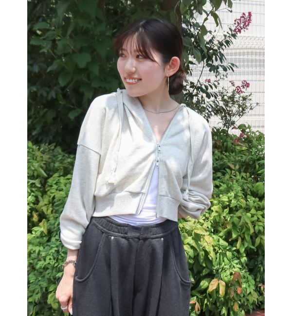 Ungrid「ダブルジップヴィンテージショートパーカー」|パーカー|