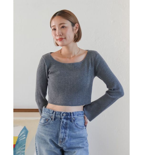 Ungrid「ボートネックショートニット」|ニット・セーター|