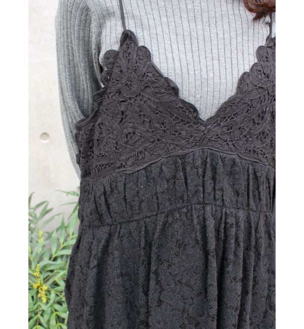 Ungrid「バテン起毛レースキャミワンピース」|ワンピース|
