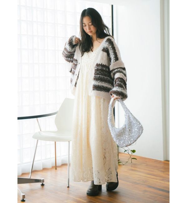 Ungrid「バテン起毛レースキャミワンピース」|ワンピース|