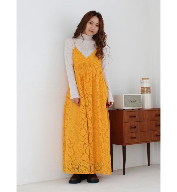 Ungrid「バテン起毛レースキャミワンピース」|ワンピース|