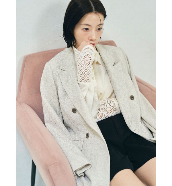 LAGUNAMOON「ツイードダブルテーラードジャケット」|テーラードジャケット|アイボリー