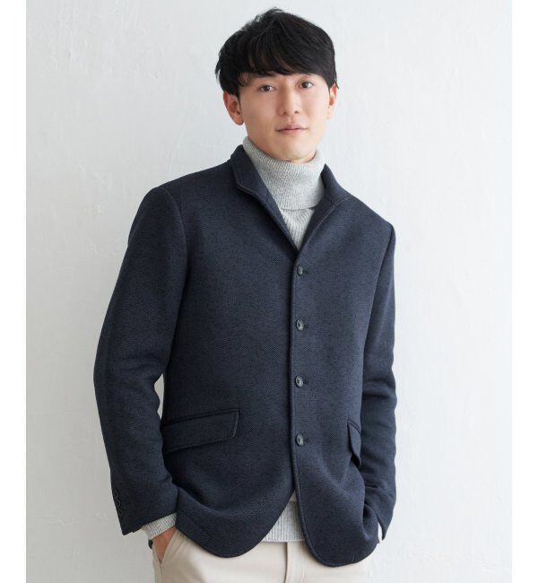 IKKA LOUNGE「フリーススタンドジャケット」|その他|ネイビー