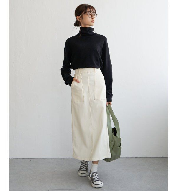 Lbc with Life「天竺ハイネックカラーニット」|カーディガン|