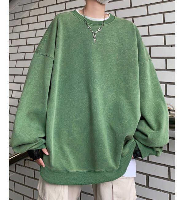 VENCE share style「ピグメントビッグスウェット」|スウェット・ジャージ|グリーン