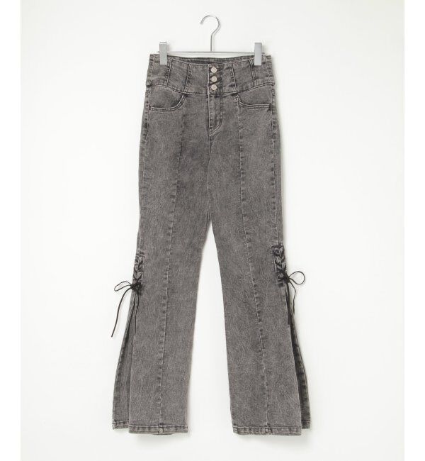 VENCE share style「サイドカットアウトリボンフレア」|デニム|