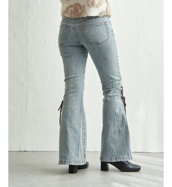 VENCE share style「サイドカットアウトリボンフレア」|デニム|