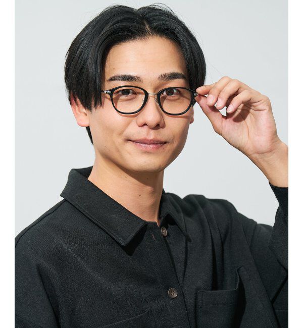  「ウェリントン型 メガネ | コンビネーションフレーム チタン 軽量 レディース 大人可愛い レンズ交換券付」|メガネ|