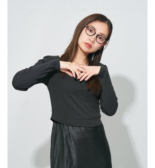  「ウェリントン型 メガネ | コンビネーションフレーム チタン 軽量 レディース 大人可愛い レンズ交換券付」|メガネ|