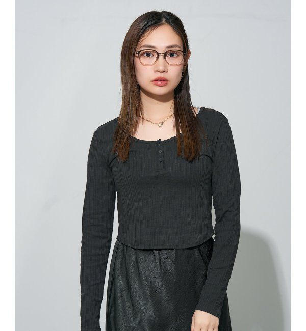  「ウェリントン型 メガネ | コンビネーションフレーム チタン 軽量 レディース 大人可愛い レンズ交換券付」|メガネ|