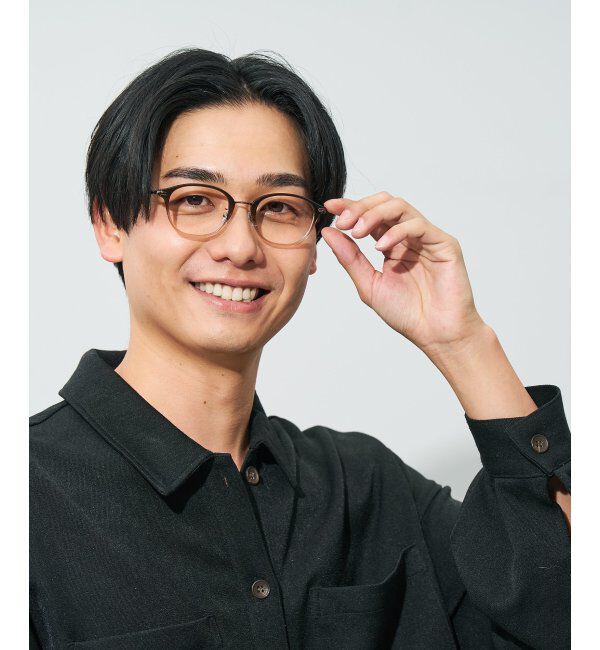  「ウェリントン型 メガネ | コンビネーションフレーム チタン 軽量 レディース 大人可愛い レンズ交換券付」|メガネ|