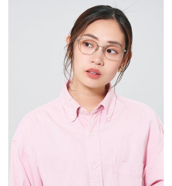  「ウェリントン型 メガネ | コンビネーションフレーム チタン 軽量 レディース 大人可愛い レンズ交換券付」|メガネ|