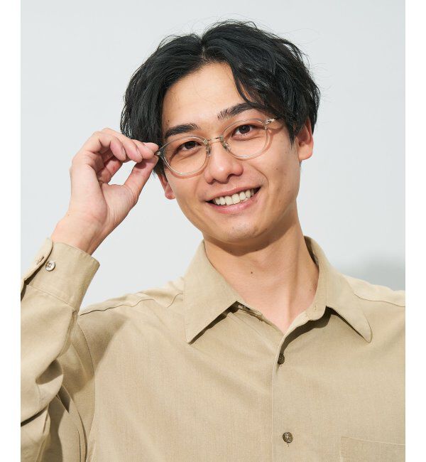  「ウェリントン型 メガネ | コンビネーションフレーム チタン 軽量 レディース 大人可愛い レンズ交換券付」|メガネ|