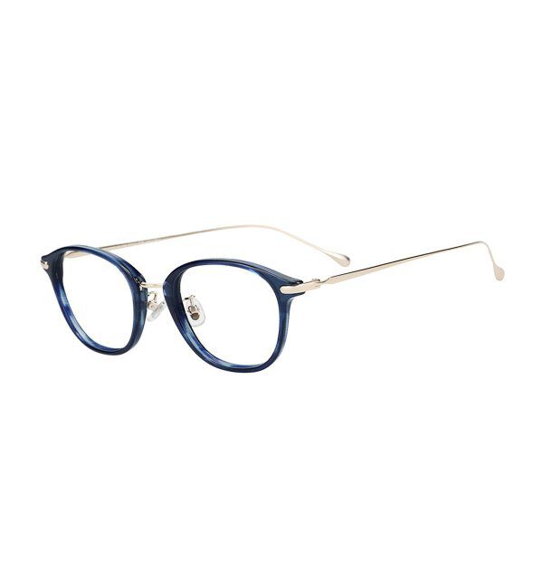  「ウェリントン型 メガネ | コンビネーションフレーム チタン 軽量 レディース 大人可愛い レンズ交換券付」|メガネ|