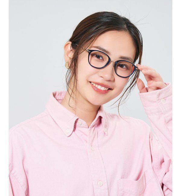  「ウェリントン型 メガネ | コンビネーションフレーム チタン 軽量 レディース 大人可愛い レンズ交換券付」|メガネ|