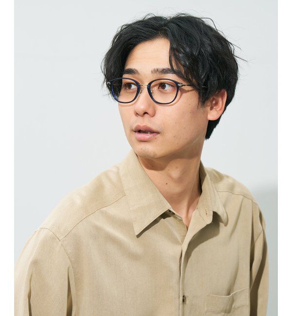  「ウェリントン型 メガネ | コンビネーションフレーム チタン 軽量 レディース 大人可愛い レンズ交換券付」|メガネ|