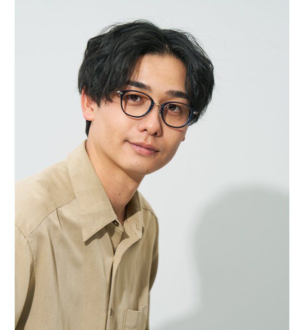  「ウェリントン型 メガネ | コンビネーションフレーム チタン 軽量 レディース 大人可愛い レンズ交換券付」|メガネ|