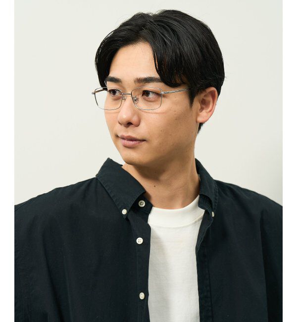  「ウェリントン型 メガネ | 軽量 耐久性 チタン 伊達メガネ ビジネス ユニセックス レンズ交換券付」|メガネ|