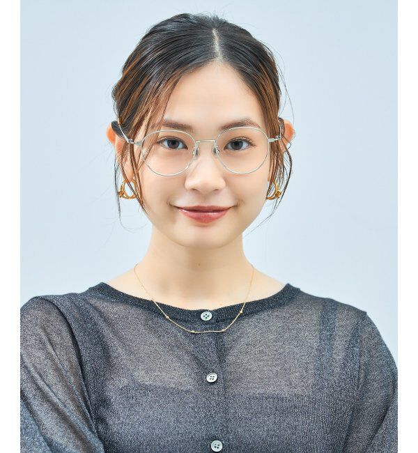  「Zoff｜TRAD メガネ | メタルフレーム 伊達メガネ 度付き 読書 ビジネス   レンズ交換券付」|メガネ|シルバー