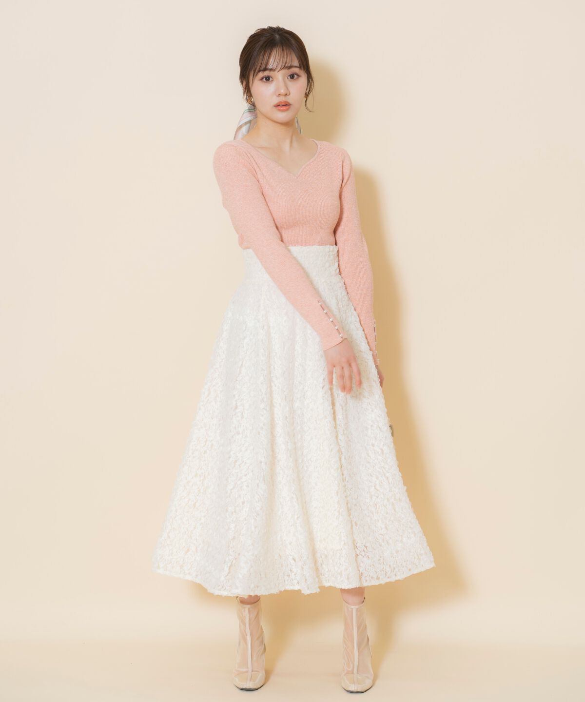 WILLSELECTION「ハートネックラメプルオーバー」|ニット・セーター|