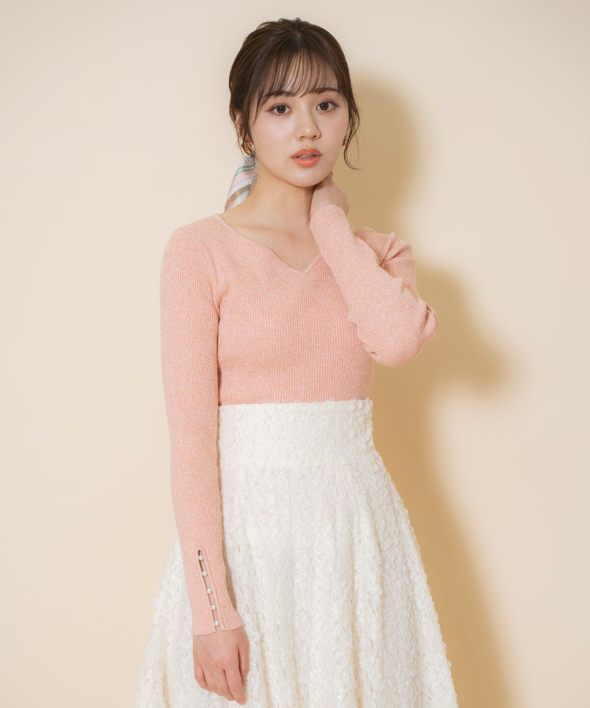 WILLSELECTION「ハートネックラメプルオーバー」|ニット・セーター|