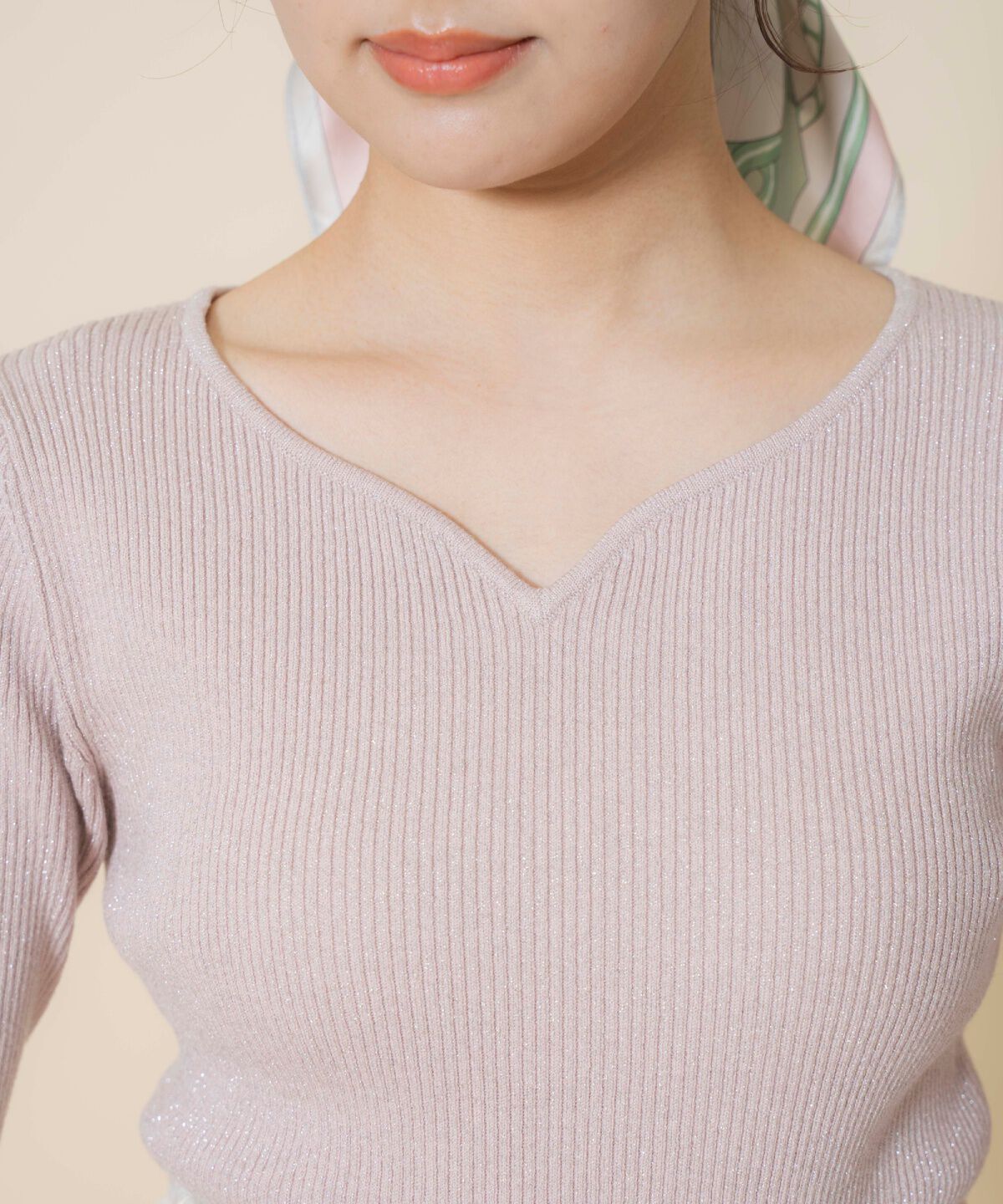 WILLSELECTION「ハートネックラメプルオーバー」|ニット・セーター|